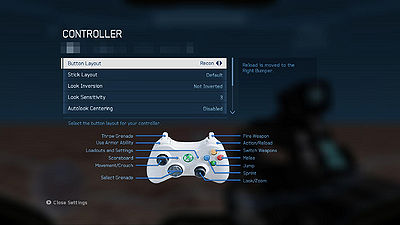 recon controller layout xbox halopedia halo sprint halo4